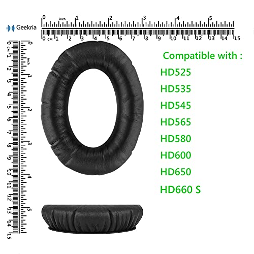Almohadillas de repuesto Geekria para auriculares Sennheiser HD525, HD535, HD545, HD565, HD580, HD600, HD650, HD660S, HD6XX, HD58X (Negro) miniatura 6