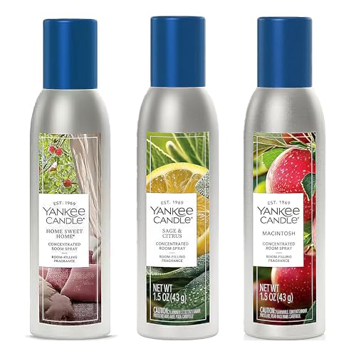 Yankee Candle Concentrated Room Spray Air Freshener Instant Home Fragrance Odor Eliminating Spray Strong Scent Room Freshener for Home and Bathroom Cozy Homestead (Variety Pack)