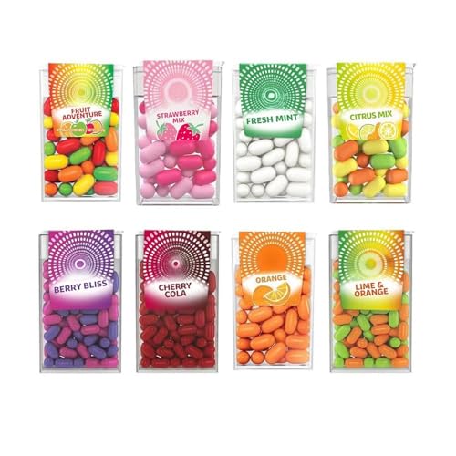 8 Pack Mint Sweets For Refreshment 8 Flavors | Fruit Adventure Lime & Orange Cherry Berry Bliss Fresh Mint Strawberry Orange & Citrus