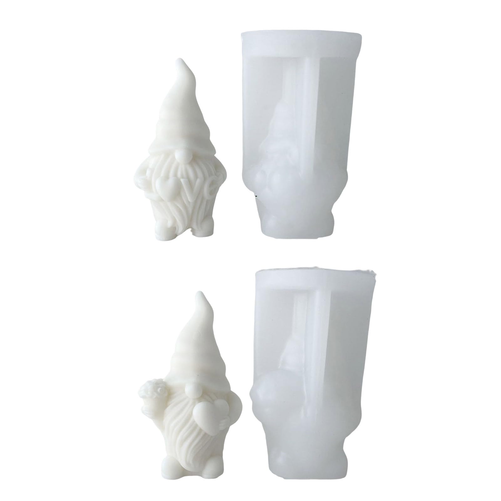 Maxtonser Candle Silicone Mould Valentines Heart Dwarf Plaster Silicone Mold Old Ornaments Mold for Crafts