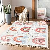 Boho Rug Hand Drawn Set of Different Rainbows with Hearts Clouds Stars Moon Area Rug Carpet Patio Ru