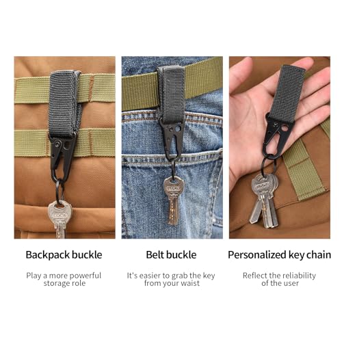 2 Stück Gürtelclip,Schlüsselanhänger Taktischer Gürtel,Polizei Zubehör Karabiner Schlüsselhalter,Mit Haken,Belt Key Holders,Nylon Guertelschlaufe,für Car Schlüssel,Rucksack,Outdoor-Camping-Anhänger