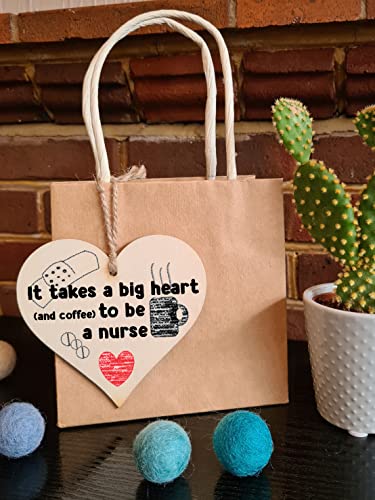 Handmade Wooden Hanging Heart Plaque Gift for a Great Nurse Funny Thank You Keepsake - Image 3