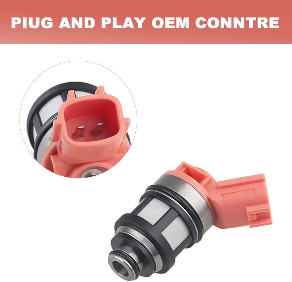JDMON Compatible with Fuel injectors Nissan Pathfinder 1996-2000, Xterra 2000-2004, Quest 1996-2002, Mercury Villager Infiniti QX 3.0L 3.3L 1996-2000 6pcs 166001800 166001801 6Pcs