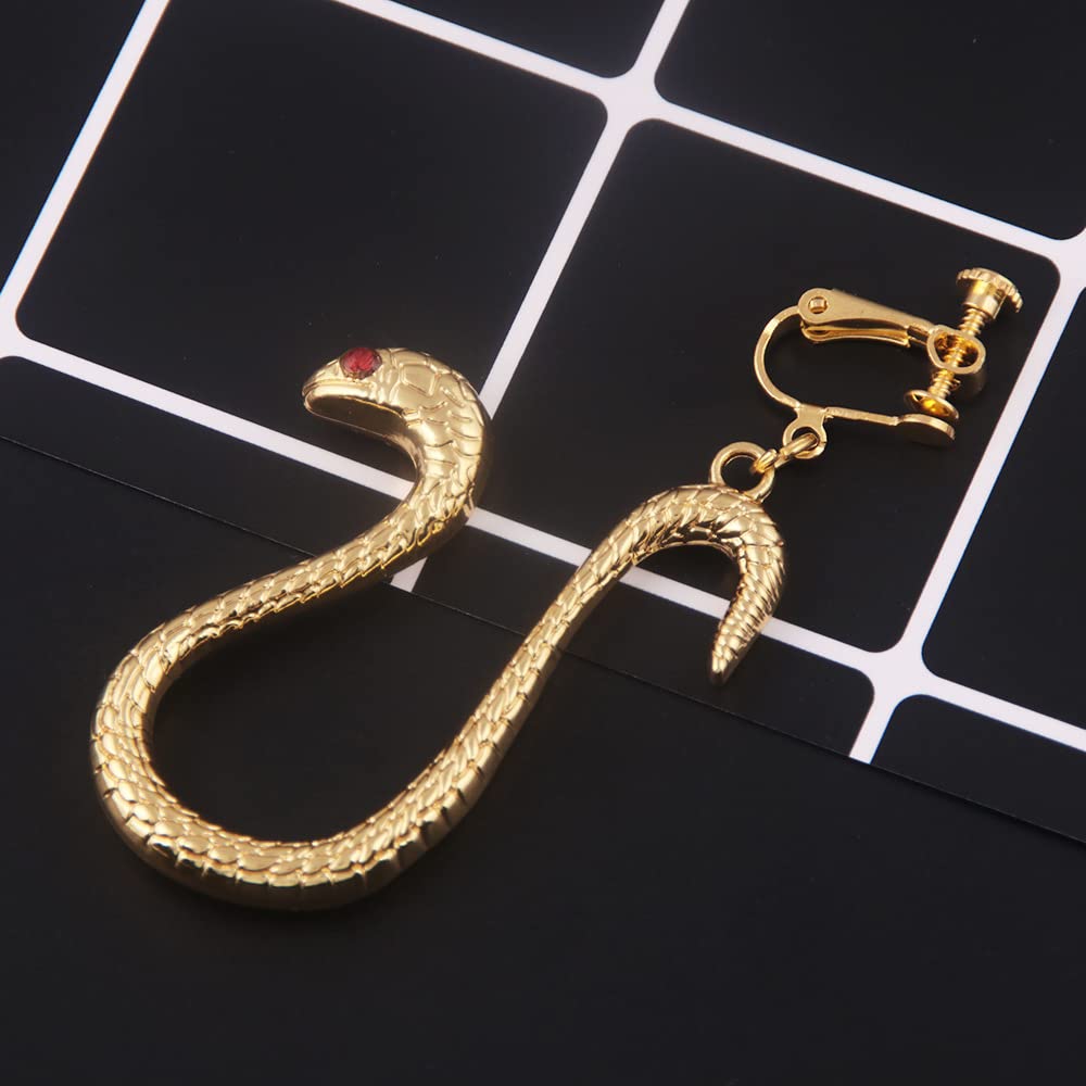 HJYZY Lot de 4 paires de boucles d'oreilles en forme de serpent pour cosplay, pirate, accessoire pour femme, avec reliure en cuir, carnet d'écriture