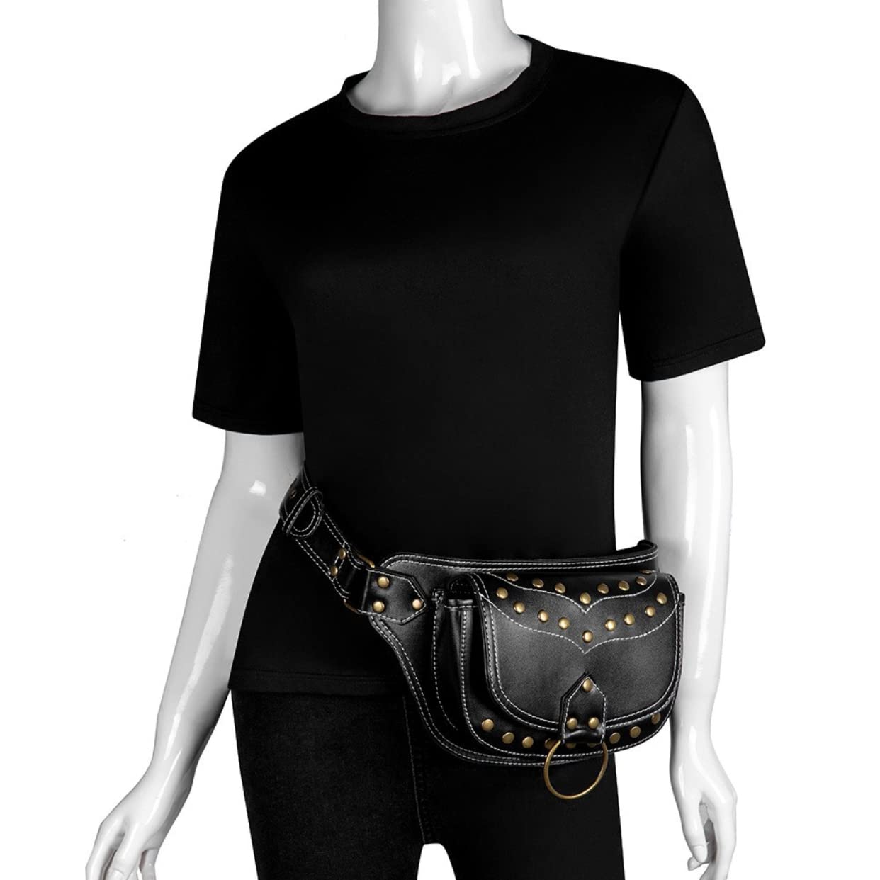 Dajingkj Unisex senderismo táctico riñonera steampunk riñonera gótica bolsa de pecho para motocicleta ciclismo viaje, Fbg007bk, Talla única, Mochila de senderismo