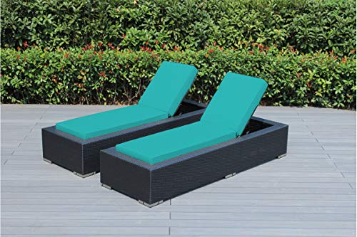 Genuine Ohana Outdoor Patio Wicker Furniture 2-Piece Chaise Lounge Set (Turquois) Genuine Ohana Outdoor Patio Wicker Furniture 2-Piece Chaise Lounge Set (Turquois)
