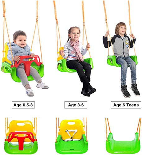 Image of RedSwing 3-in-1 Baby Swing Seat, Toddler Swing, Anti-Flip Snug & Secure Detachable Infants to Teens Kids Swing Seat for Outside Playground, Green