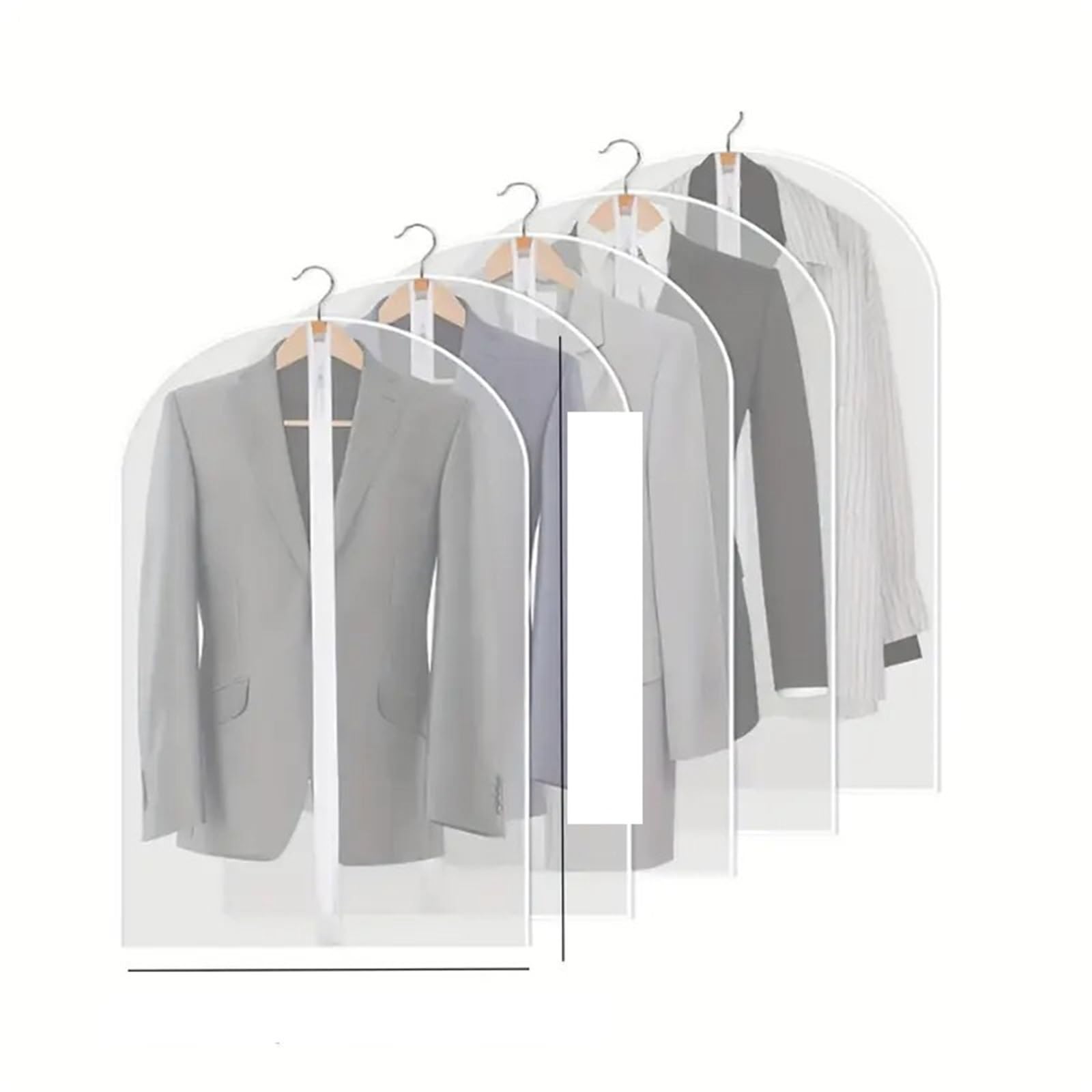 Funda para Ropa 5 Fundas De Poliéster For Ropa Con Cierre Cremallera, Largas, For Colgar Abrigos, Chaquetas Y Organizar El Armario(5pcs 60x100cm)