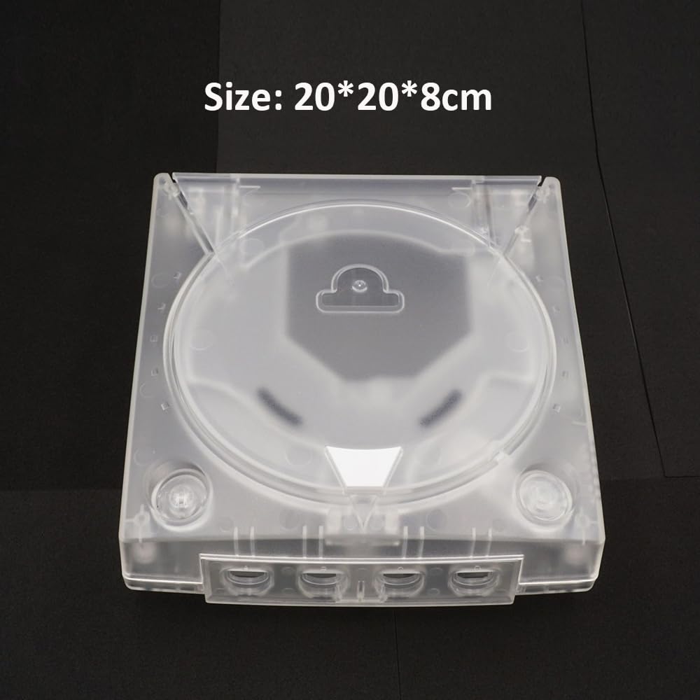 Funda de repuesto para Dreamcast DC, carcasa de plástico translúcido, funda protectora para consola de juegos Dreamcast DC Retro Vdeo (blanco transparente)