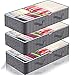 Price comparison product image Niftii 3 Pack 75L Underbed Storage Bag in Grey  Foldable Clothes Bag with Reinforced Handle | Large Capacity Containers with Clear Window | Non-Woven Zippered Organiser for Comforters & Bedding