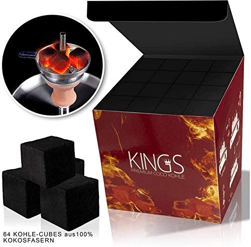4kg Kings Shisha Kohle: 26er Kings Premium Shisha Kohle Naturkohle Hochwertige Kokoskohle Briketts für Wasserpfeife… – Bild 4