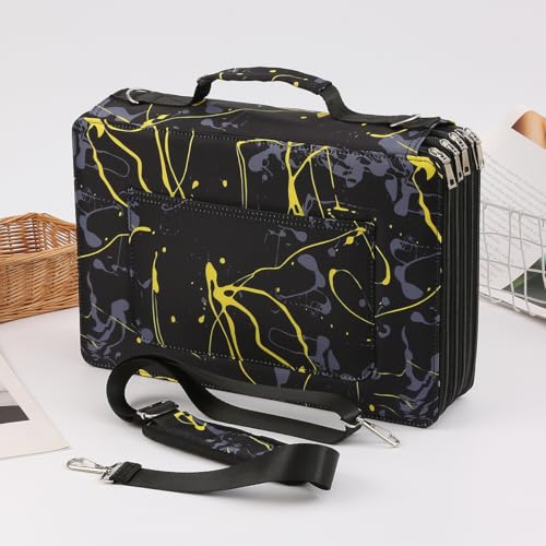 Image of 500 Individual-Slot Colored Pencil Organizer with Zippe - Art Storage Bag for Painters and Artists (Small Slots,Yellow Ink)