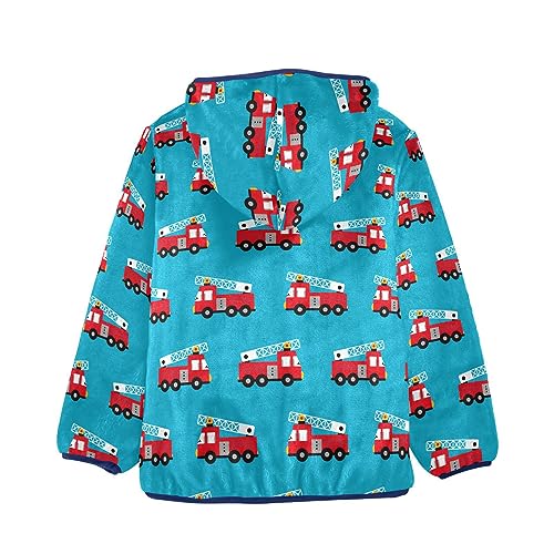 Image of Aflyko Boys Fleece Coat Blue Zip-Up Hoodie Girls Outerwear Kids Hooded Jacket