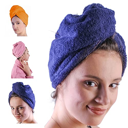 LLAMAXY Hair Towel 100% Pure Organic Cotton Hair Drying Towels Adult Child Hair Wraps Hair