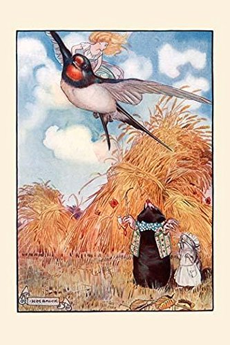 Then the swallow soared high into the air in this illustration from the book Andersens Fairy Tales and Stories Poster Print by HM Brock (18 x 24)