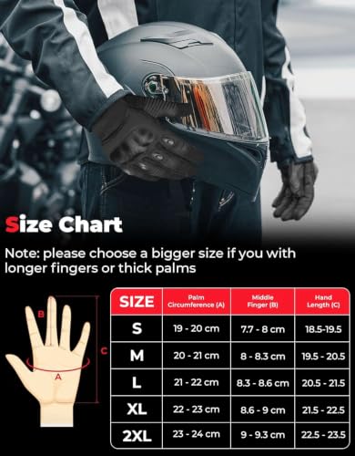 WESTWOOD FOX WFX Motorradhandschuhe für Damen und Herren, mit hartem Knöchel, Vollfinger-Touchscreen, Motorradhandschuhe zum Fahrradfahren… – Ansicht 5