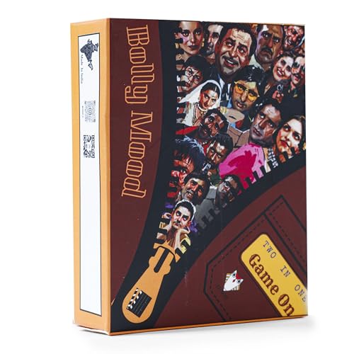 Image of Bollymood Bollywood Party Game | 2-in-1 Dumb Charades & Movie Quiz Card Game | Gift for Birthdays, Parties & Family Fun | 2-8 Players | Age 10+, 55 Cards