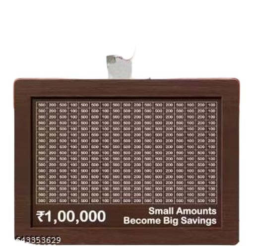 KUMAWAT Enterprises 1,00,000 Savings Challenge Wooden Money Frame | Money Saving Box with Tracker | Piggy Bank for Home & Office_KUM_Box_627-image-19