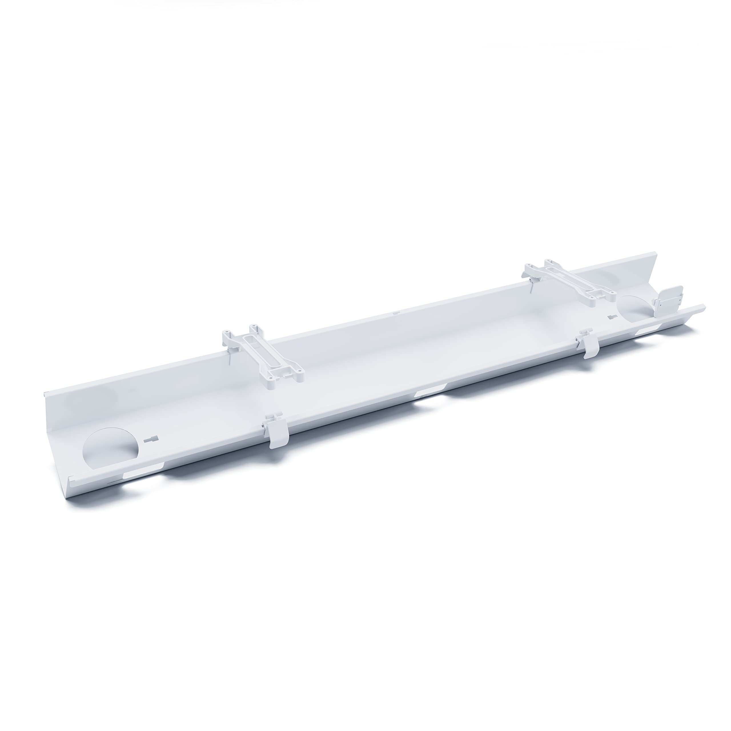 Premium Kabelwanne 120cm, abklappbar | Der Kabelkanal für effektives Kabelmanagement am Schreibtisch für Dein Büro | Kabelhalter Click (Weiß)