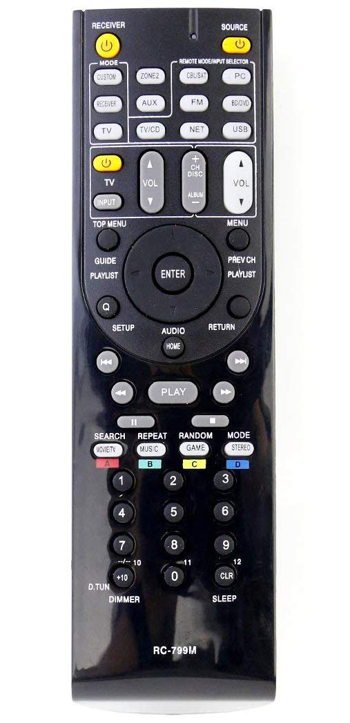 RC-799M Remote Control Replacement for ONKYO Home Theater HTR591 HT-R591 HTRC330 HT-RC330 HTRC430 HT-RC430 HTS3500 HTS-3500 HT-S3500 HTS5400 HT-S5400 HTS5500 HTS-5500 HT-S5500