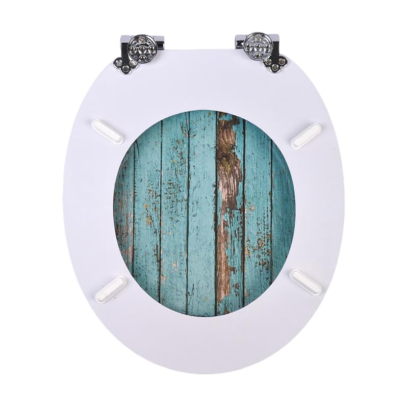 SINOBATH Sedile WC con abbassamento automatico, molti bei sedili WC a scelta, alta qualità e stabile in legno (Lumber)
