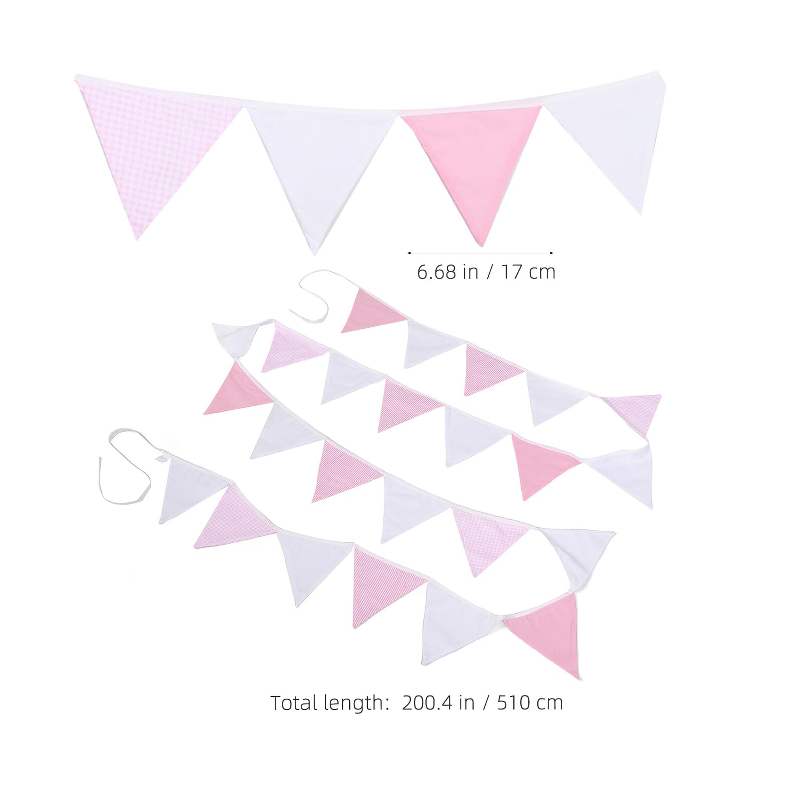 VILLCASE 2 Piezas Banderines Diseño Encantador de Algodón Triangulares y Atmósfera Festiva para de Fiesta Infantil y Boda para Cumpleaños y