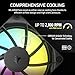 CORSAIR RS120 ARGB 120mm PWM Fan – Daisy-Chain Connection – Low-Noise – Magnetic Dome Bearing – Single Pack – Black