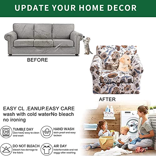 Gostady 2 Piece Chair Covers Printed Sofa Slipcover Soft Sofa Covers Couch Covers With Individual Cushion Covers Armchair Furniture Protector With Elastic Bottom For Living Room (S 10) #TOP5