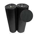 Rubber-Cal 03_167_W_RC_20 Ramp Cleat Non-Slip Outdoor Rubber Floor Mats, 0.13 inch Thick X 3ft X 20ft, Black