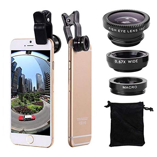 3 in 1 Cell Phone Camera Lens Kit Wide Angle Macro Fisheye Lens Universal for Smart Phones iPhone Samsung Android