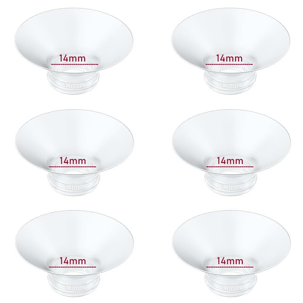 Flange Insert 14mm 6pcs Compatible with Momcozy M5/M9/M6/S12 Pro/V1 Pro/V2 Pro,for Spectra/Medela/MomMed/eufy/Lansinoh/Elvie Breast Pump, Fit for 24mm