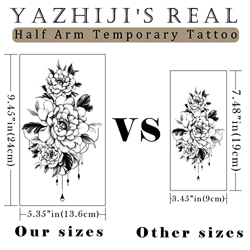Yazhiji 49 Sheets Large Sexy Flowers Collection Waterproof Temporary Tattoos Lasting Fake Tattoos For Women And Girls. #TOP1