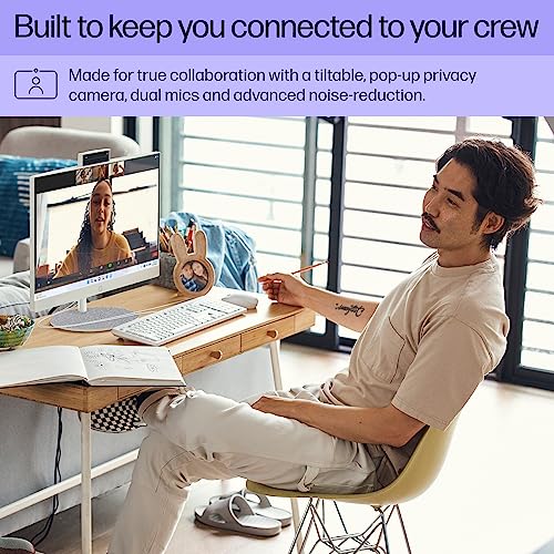 Image of HP 23.8 inch All-in-One Desktop PC, FHD Display, AMD Athlon Gold 7220U, 8 GB RAM, 256 GB SSD, AMD Radeon Graphics, Windows 11 Home, 24-cr0020 (2023)
