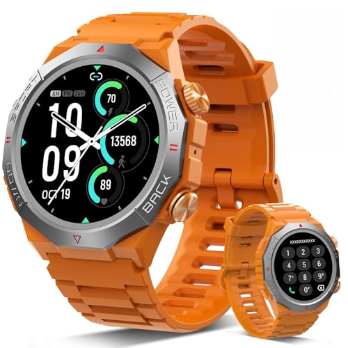 Militaire Montre Connectée Homme Femme avec Appel Bluetooth, 1.39