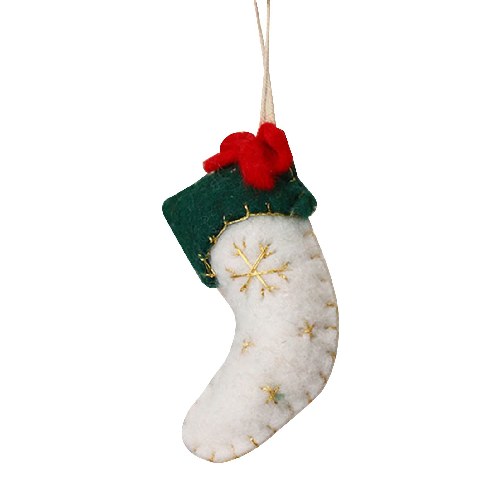 Kalttoy White Socks Felt Christmas Tree Pendant Cartoon Christmas Tree Decor Supplies Household For Wedding Birthday Party Background Decor Pendant