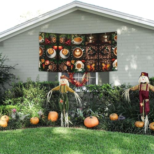 MINDBBDFJ Coffee Collage-1 Print Banners And Signs For Outdoor/Indoor,Personalized Banner Customizable Parties Halloween Banner (180x90cm)3