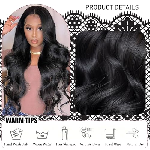DKDDSSS Long Black Wave Wigs for Women Girls, 27’’ Long Wavy Black Wigs, Ladies Fancy Dress Wig Synthetic Hair Wigs, Women's Charming Full Hair Long Replacement Wigs for Cosplay Party, Daily Use - Image 6