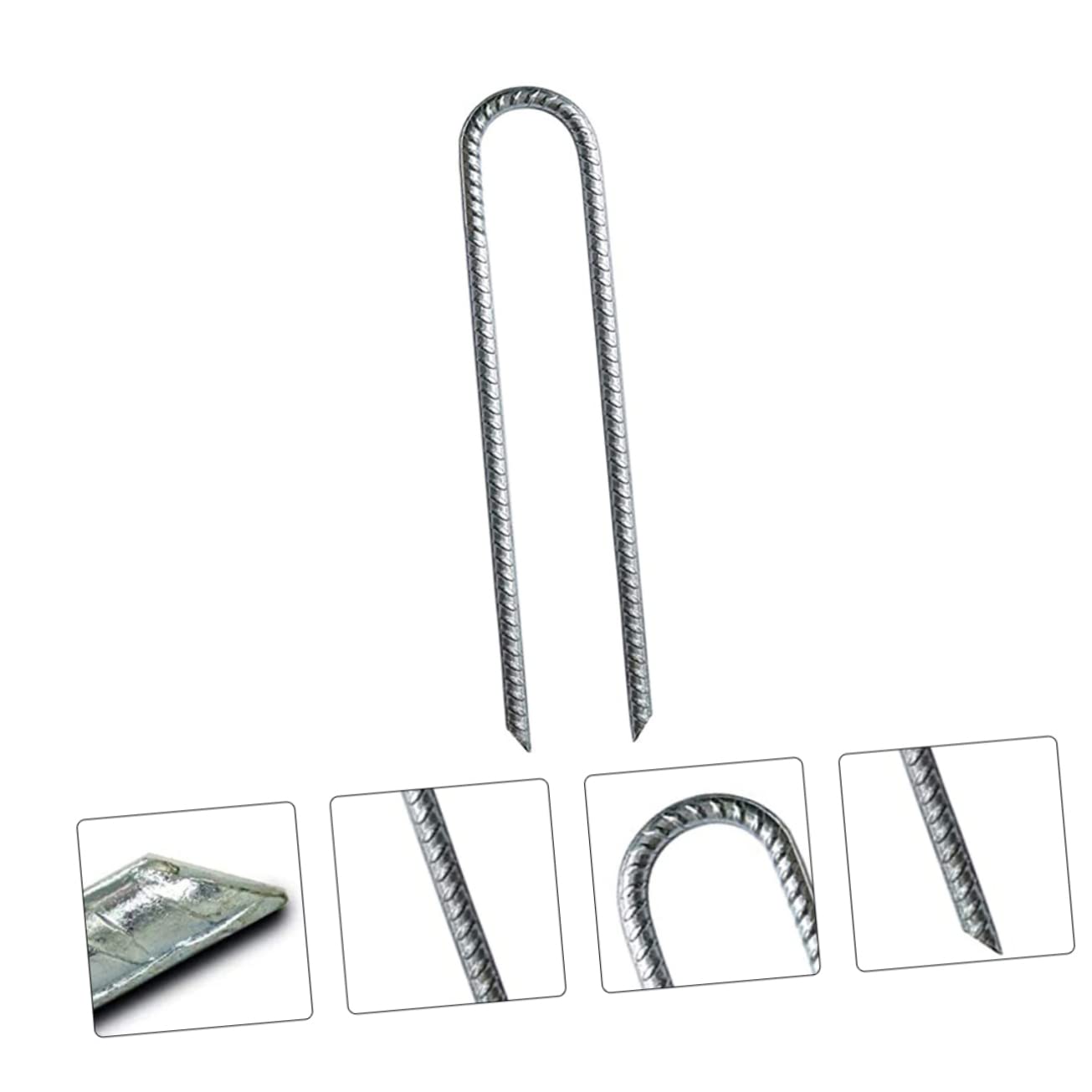 BESPORTBLE 4pezzi Picchetti Per Riparo in Acciaio Zincato Di Testate Doppia Punta Per Terreno Argilloso o Sabbioso Per Ripari Gazebo Recinzioni Da Giardino e Altri Usi All Aperto