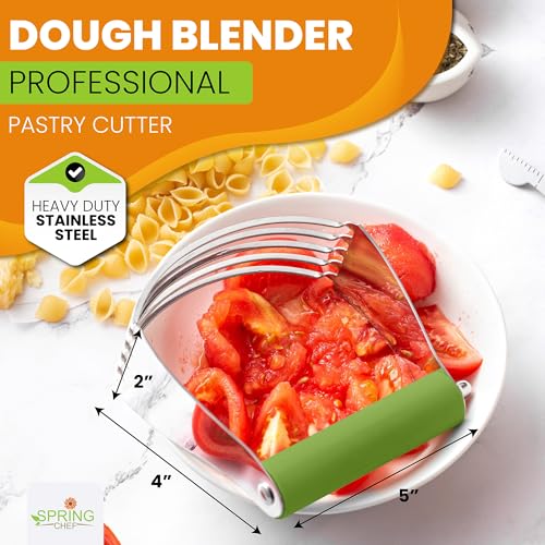 Image of Spring Chef Large Dough Blender For Baking - Durable Pastry Blender - Green