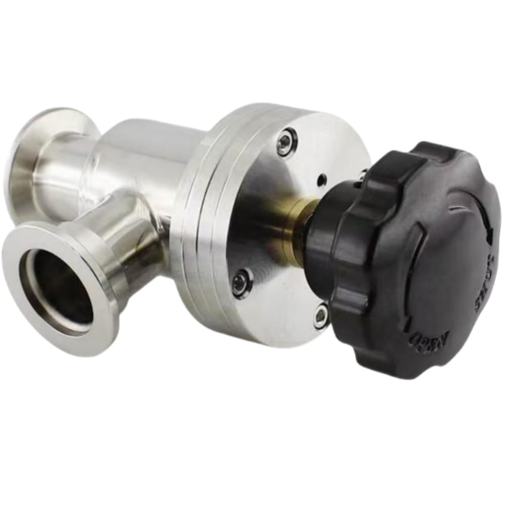 1 válvula aislante de fuelle de vacío de ángulo recto KF-40 de 90°, deflector de tres vías SS304 de alta conductancia, perfecto para uso industrial y de laboratorio y eficiente
