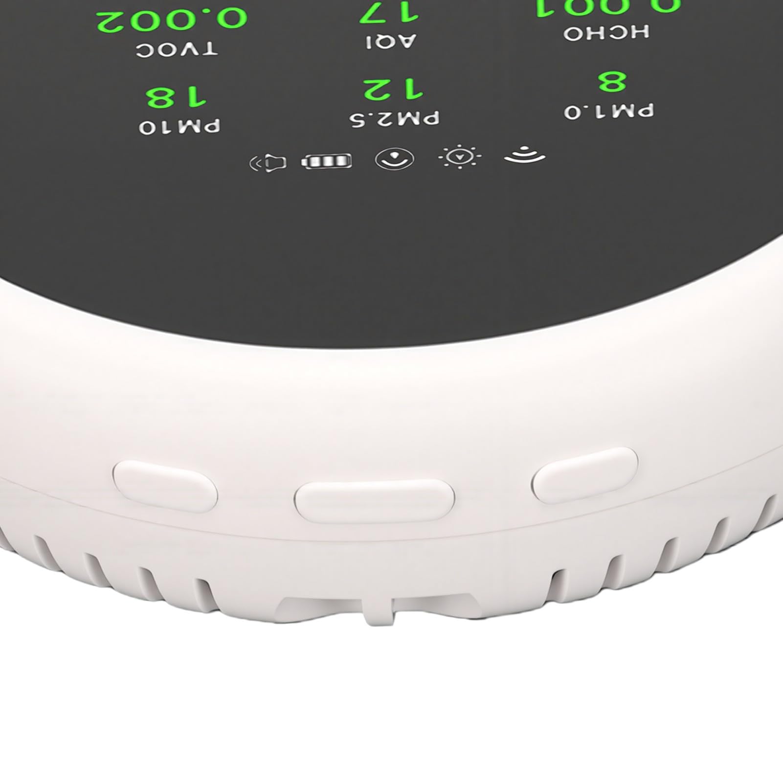 Zunate Moniteur Intelligent de qualité de l'air Intérieur CO2 PM2,5 PM10 TVOC HCHO avec Affichage de la Température et de l'humidité, Testeur de qualité de 'air Rond Blanc pour le Bureau à Domicile