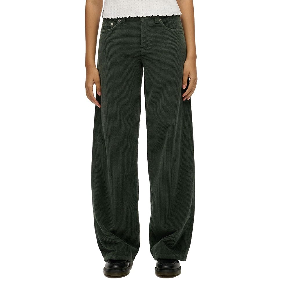 Superdry Women's Vert Mid-Rise Corduroy Baggy Trousers For