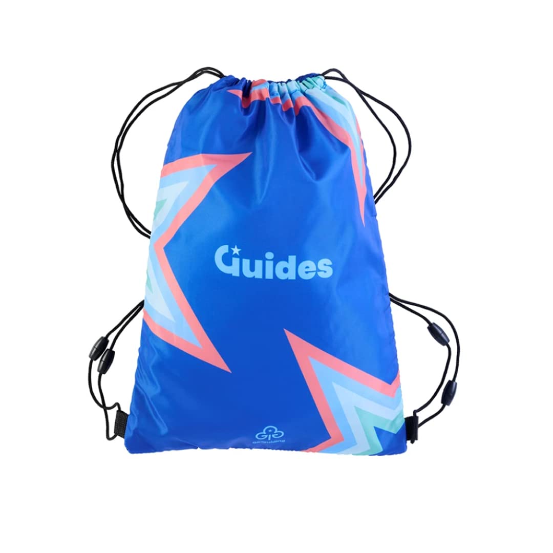 Official Girl Guiding Guides Mesh Drawstring Bag Blue Lightweight Sling Bag