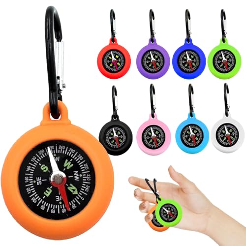 DAJASD 9 Stück Kompass Kinder, Multi-Farbe Kinder Mini Kompass, Mini Überleben Kompass, Tragbar Wasserdichter Schlüsselanhänger Compass Anhänger, für Camping, Wandern (9 Farben) DAJASD 9 Stück Kompass Kinder, Multi-Farbe Kinder Mini Kompass, Mini Überleben Kompass, Tragbar Wasserdichter Schlüsselanhänger Compass Anhänger, für Camping, Wandern (9 Farben)