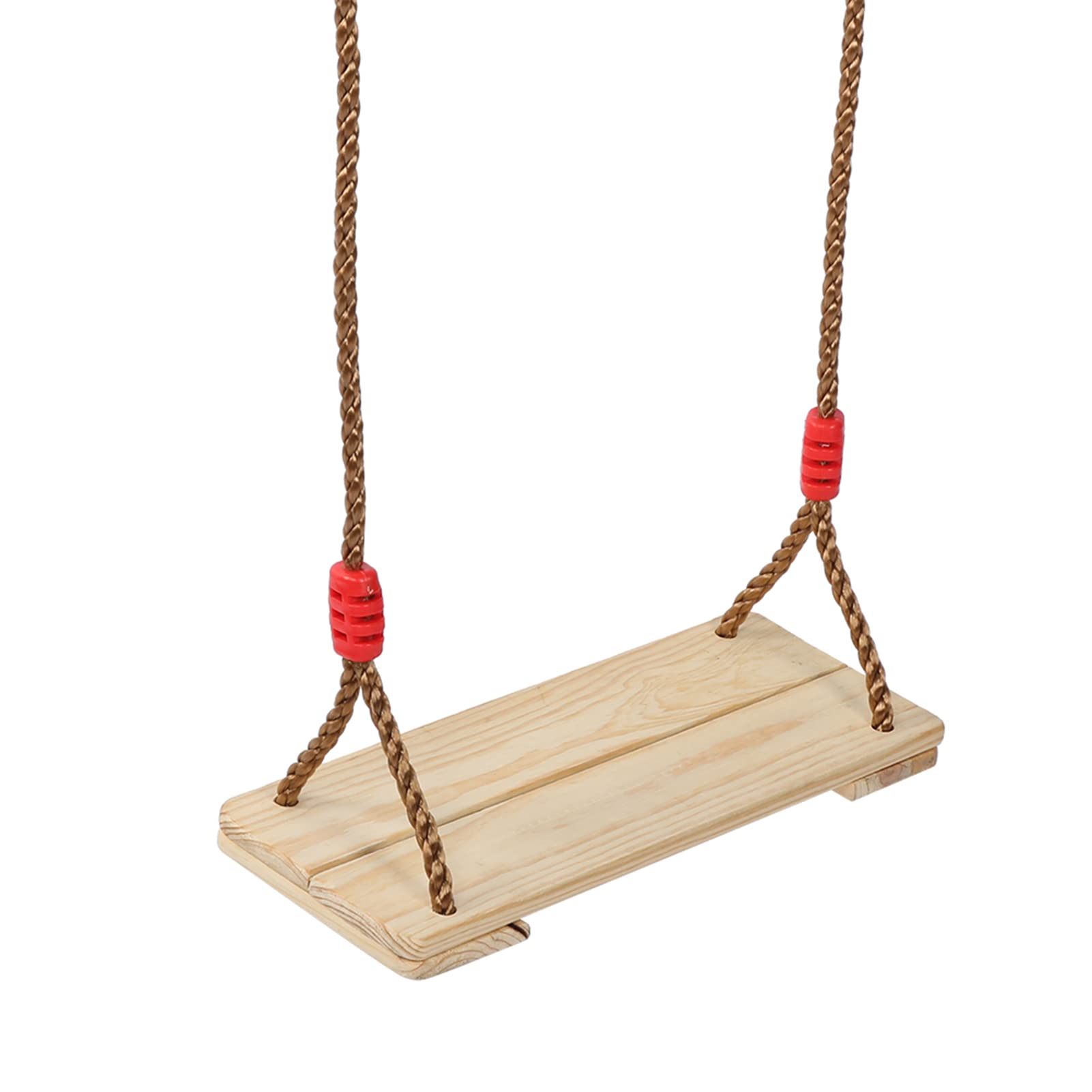 Altalena sospesa per bambini, altalena in legno per bambini e adulti, design dalla forma unica con fibbia di regolazione in metallo, corda intrecciata a più fili per parchi giochi