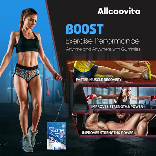 Image of NSF Certified Creatine Gummy - Creatine Monohydrate Gummies 5000mg for Men & Women -120 Gummies Advanced Formula, Muscle Strength, Muscle Builder, Energy Boost, Pre-Workout Supplement-Blueberry