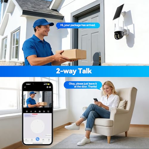 Chpuss Solar Security Camera Wireless Outdoor 2K HD Surveillance Solar Powered WiFi Camera - image 5