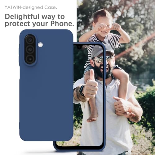 Image of YATWIN Silicone Case for Samsung Galaxy A17 4g /5g, Soft-Touch, Shockproof, DustProof, Antiskid Phone Cover for Samsung Galaxy A17 4g /5g - Dark Blue