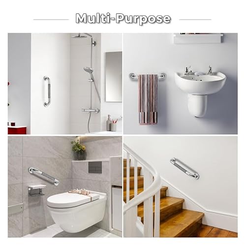Grab Bars for Shower, 2 Pack 16-Inch Anti Slip Shower Handles for Elderly, Safety Shower Grab Bar, Stainless Steel Handicap Grab Bars for Bathroom (Polished Nickel 1" Diameter) - Image 6